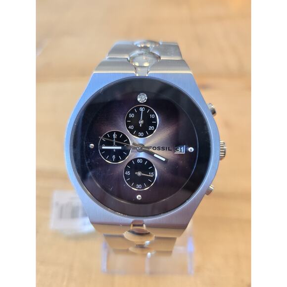 NWT Fossil Arkitect FS2919 Diamond Accent Stainless Steel Chronograph. Tin. NEW - Picture 1 of 13
